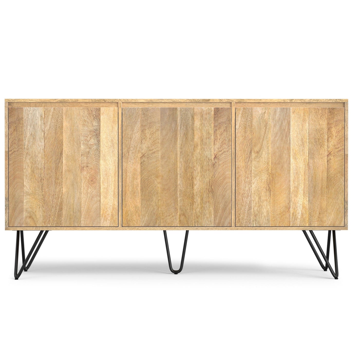 Hunter - 3 Door Sideboard Buffet With Hairpin Legs - Natural