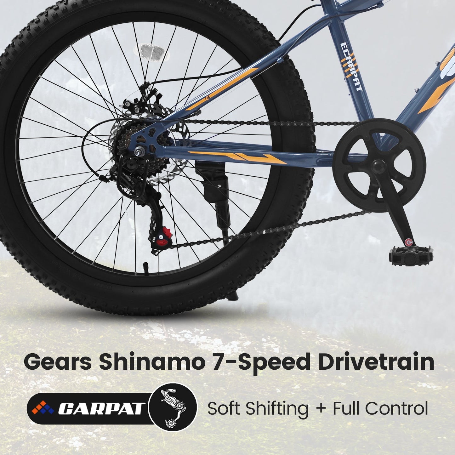 Elecony 24 Inch Fat Tire Mountain Bike