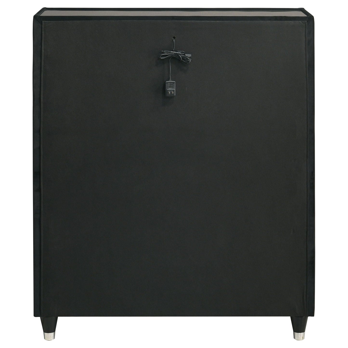 Ravenne 5-drawer Velvet Upholstered LED Chest of Drawers Black