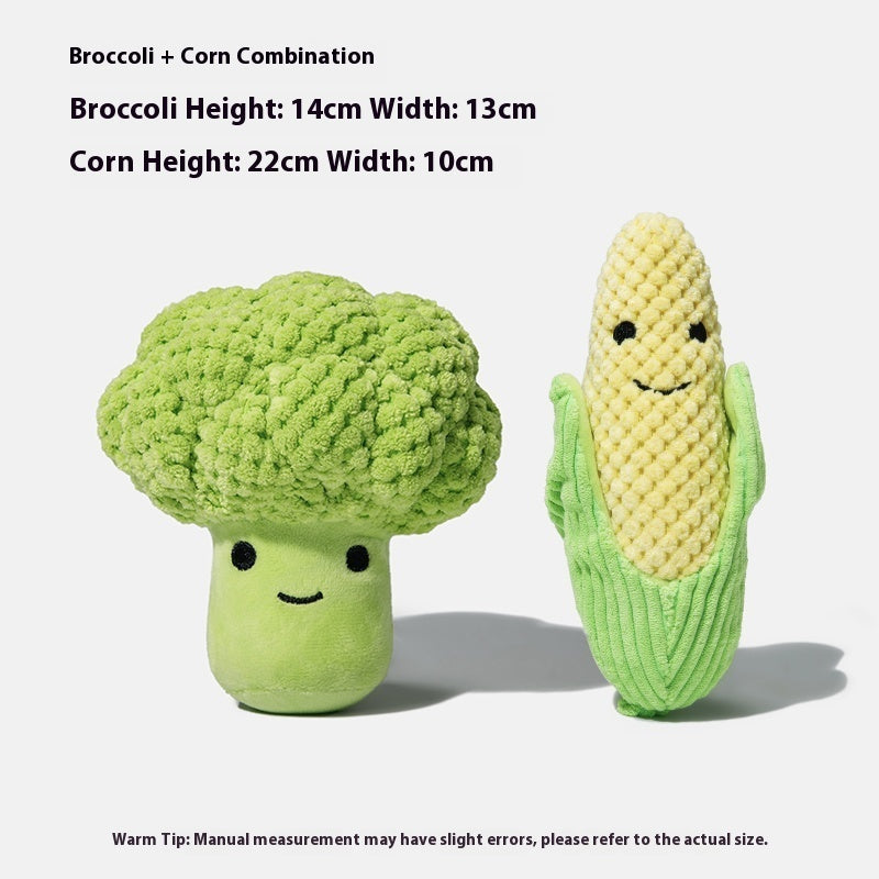 Dog Molar Teeth Cleaning Brocoli Plush Doll Sound Toy
