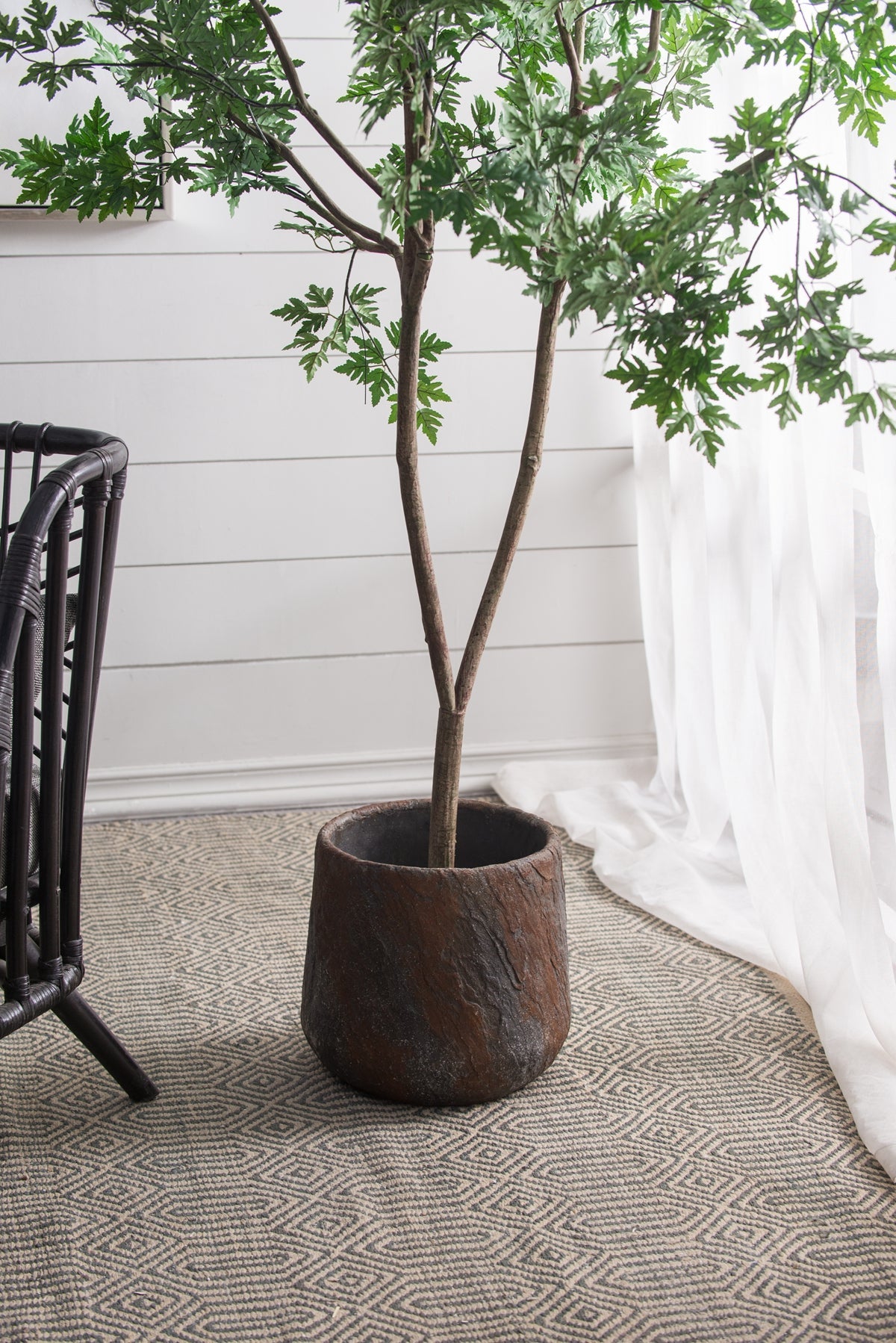 12.6x12.6x11.8" Cement Planter Small, Indoor Outdoor Garden Functional Decor