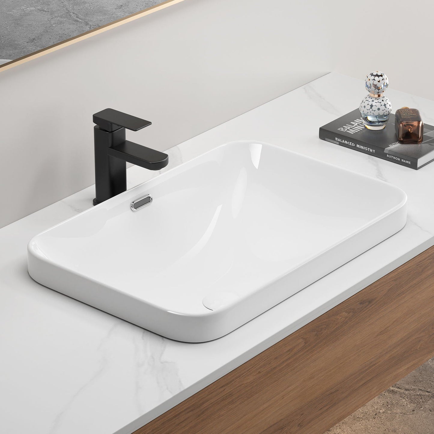 Undermount Bathroom Sink, Vessel Basin For Vanity Countertop - Milk White