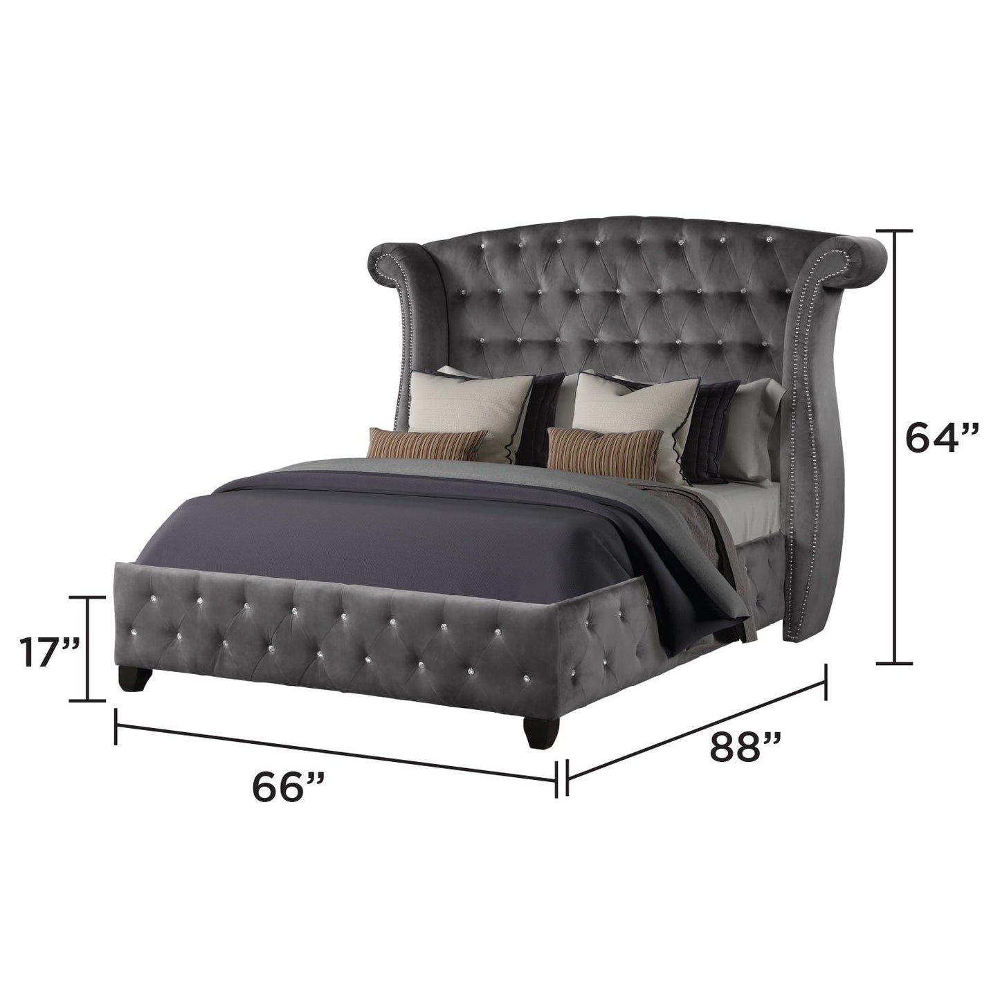 Sophia - Crystal Tufted Upholstered Bed