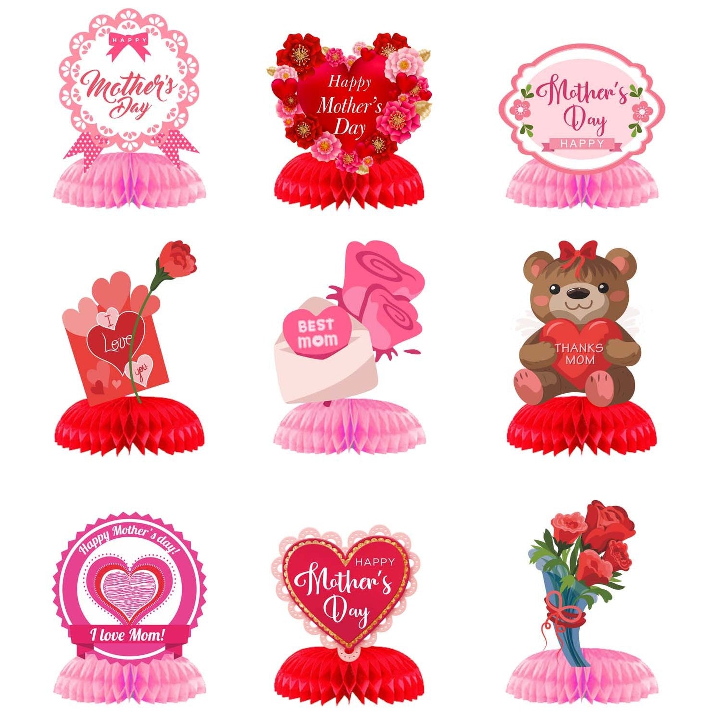 Honeycomb Base Love Bear Ornament