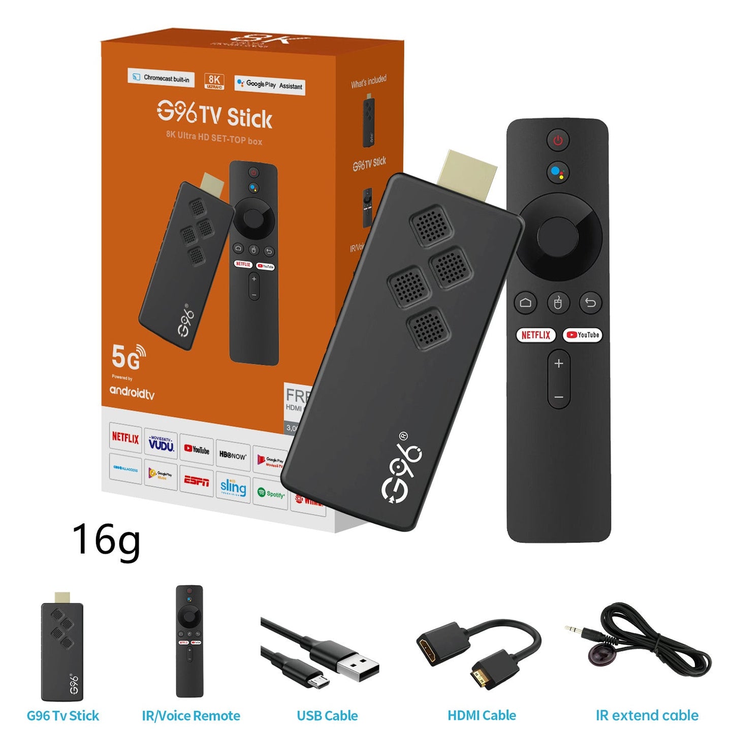 New G96TV Dongle Allwinner comes with 5 accessories H313 Android 13 Dual WIFI Bluetooth HD Android TV BOX