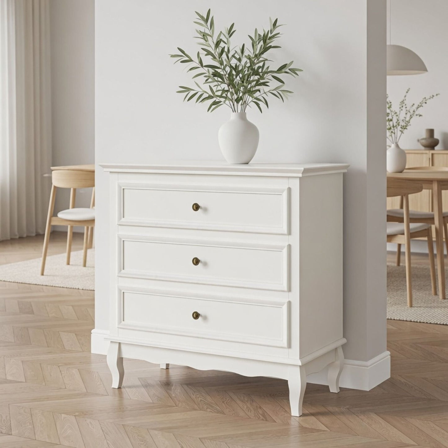 3 Drawer Dresser - White