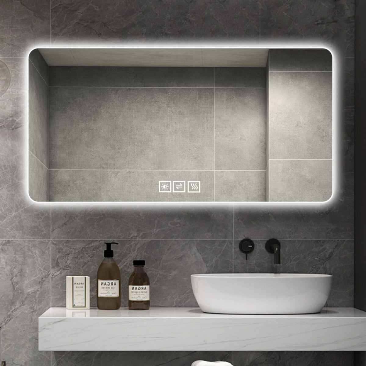 LED Bathroom Mirror With 3 Color Dimmable Backlight