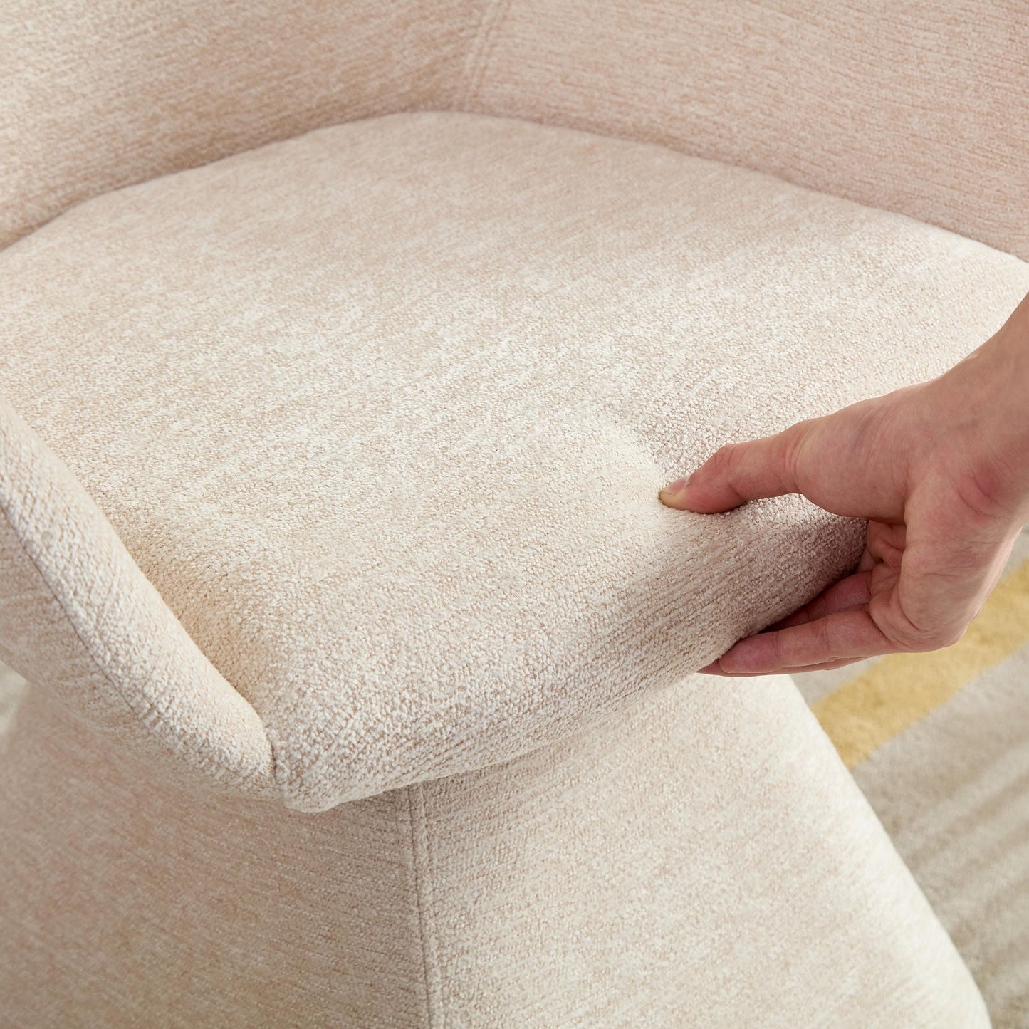 180° Rotating Accent Chair For Living Room - Beige