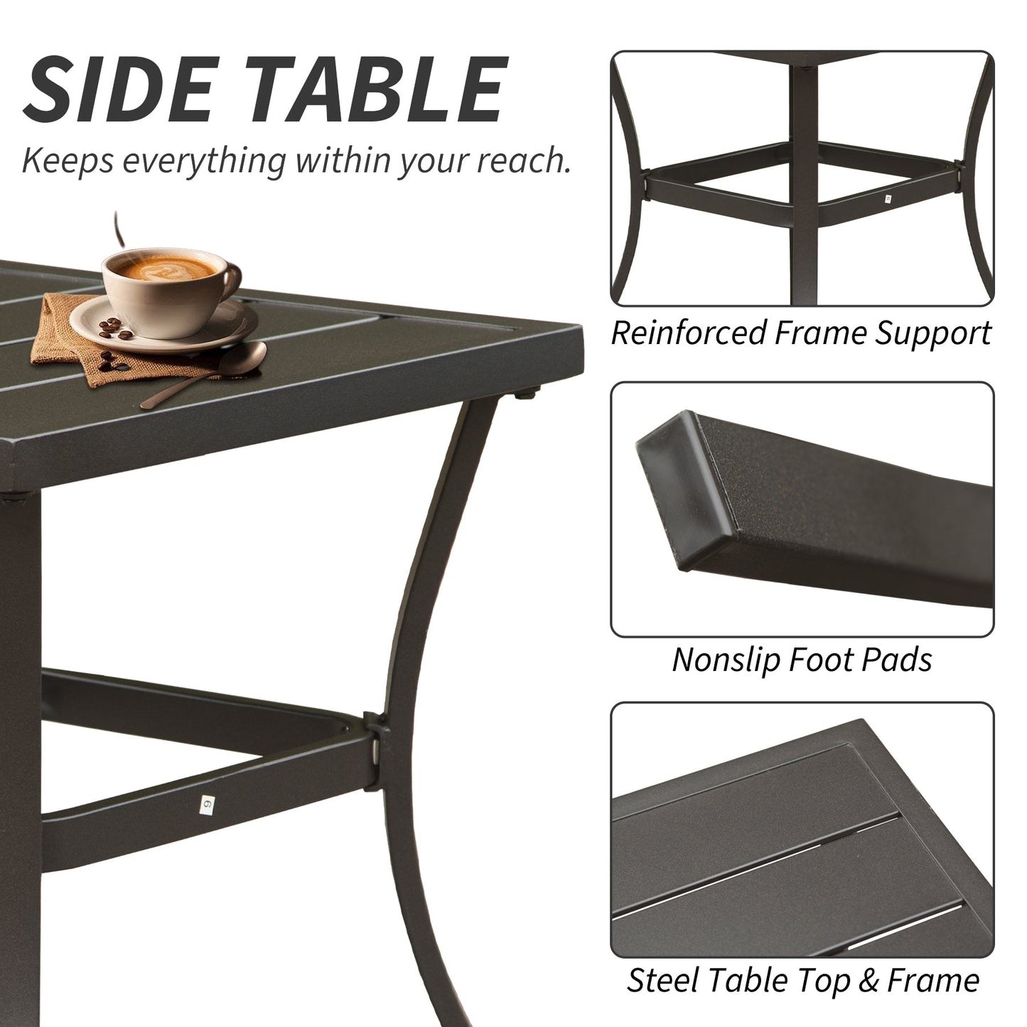Metal 2 - Person Outdoor Patio Rocking Seating Group with Cushions