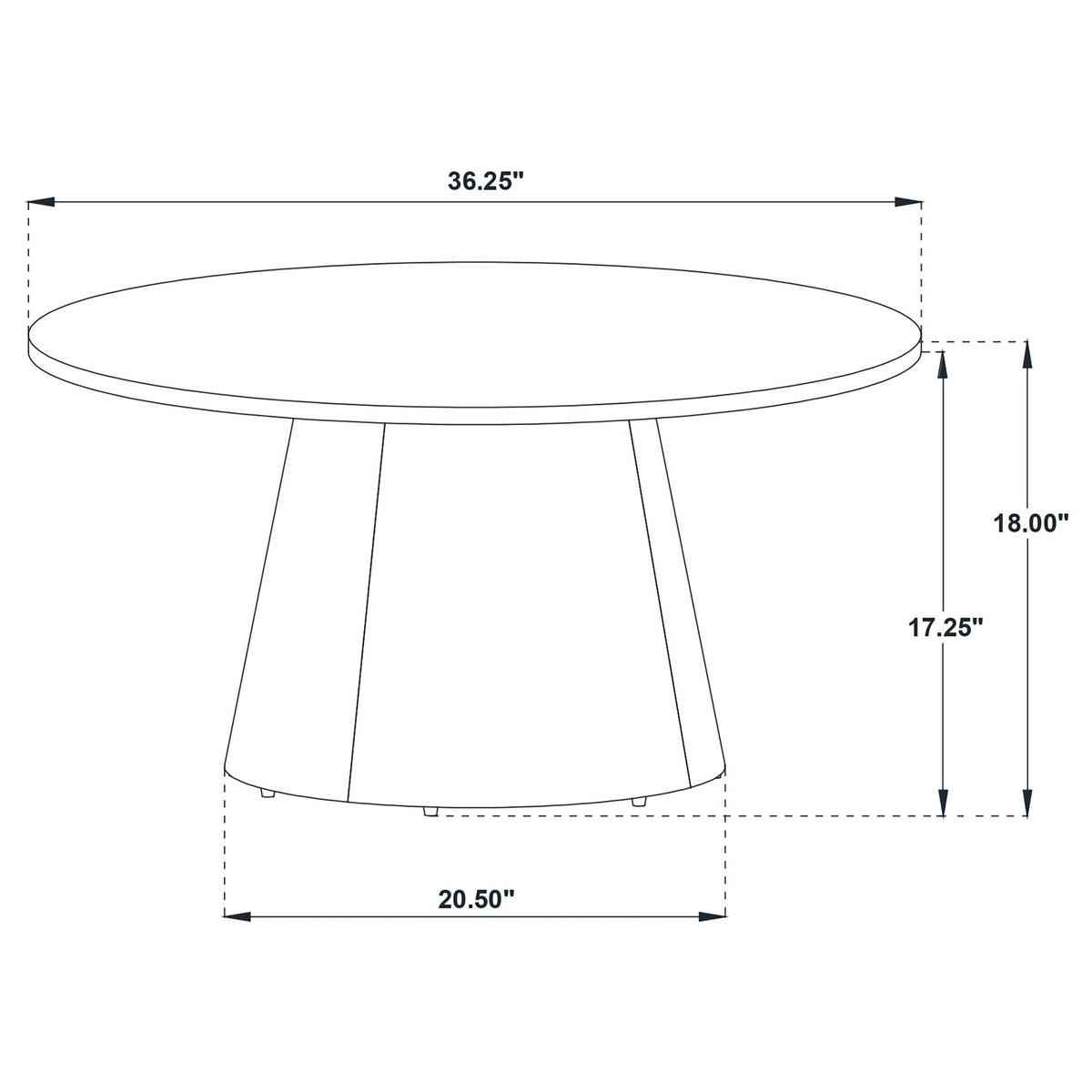 Franklin 36-inch Round Pedestal Coffee Table Dark Brown