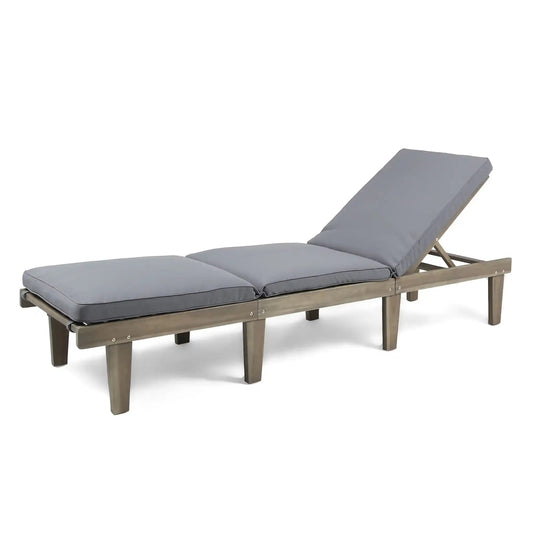 Ariana Wood Chaise Lounge with Cushion