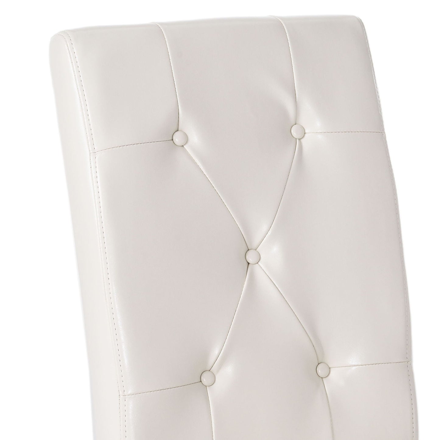 Carter 5 Tuft Dining Chair With Button Tufted Backrest And Espresso Legs - Ivory