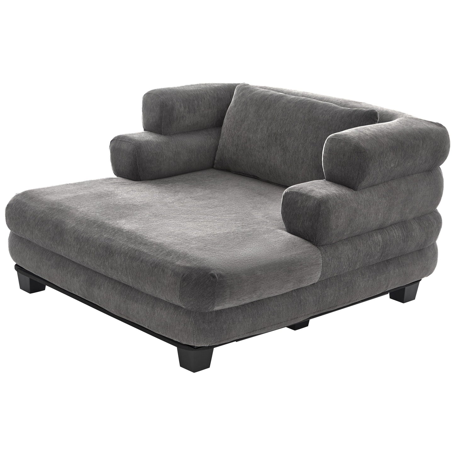 Oversized Chaise Lounge Sofa Bed with Deep Seat and Layered Armrests