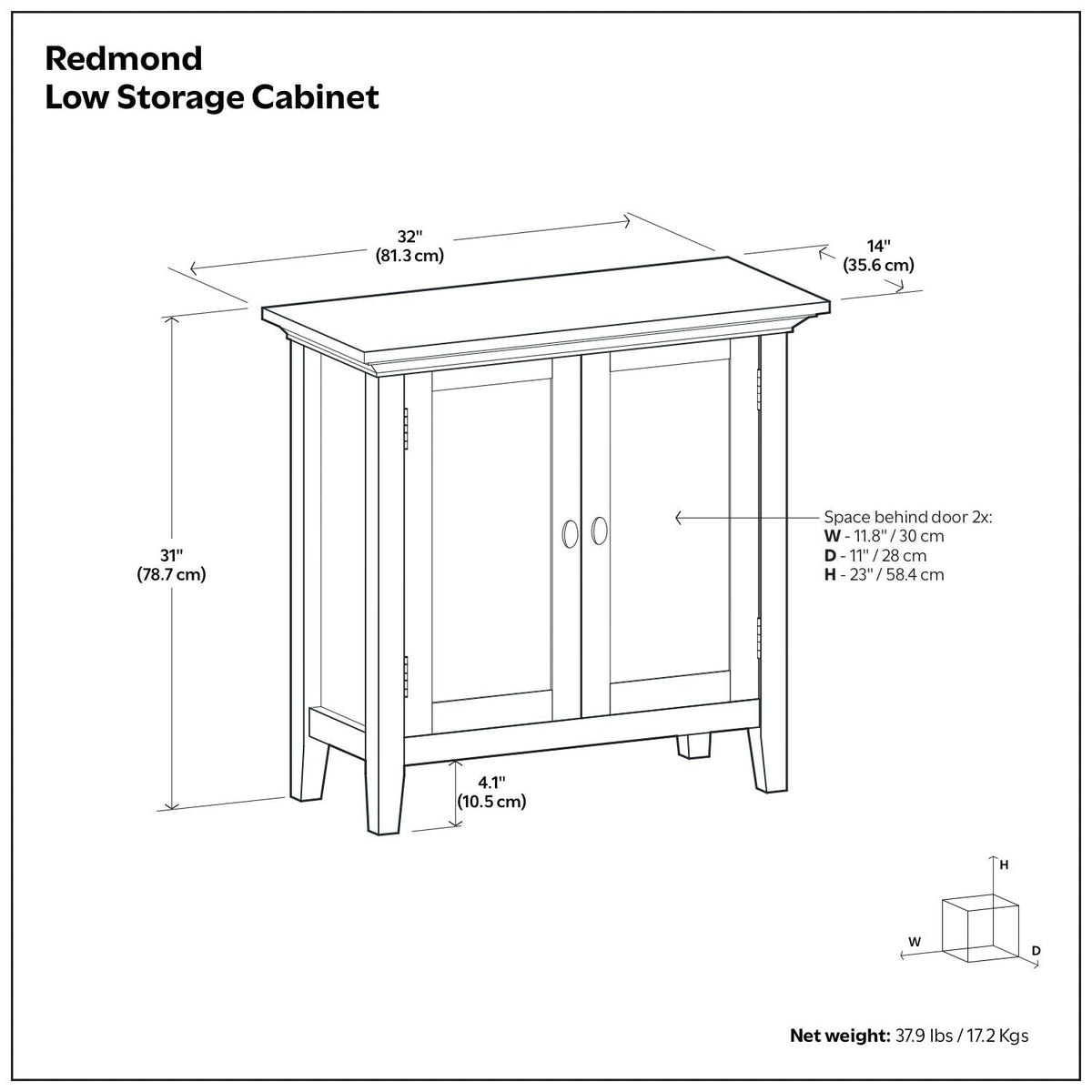Redmond - Low Storage Cabinet - Hickory Brown