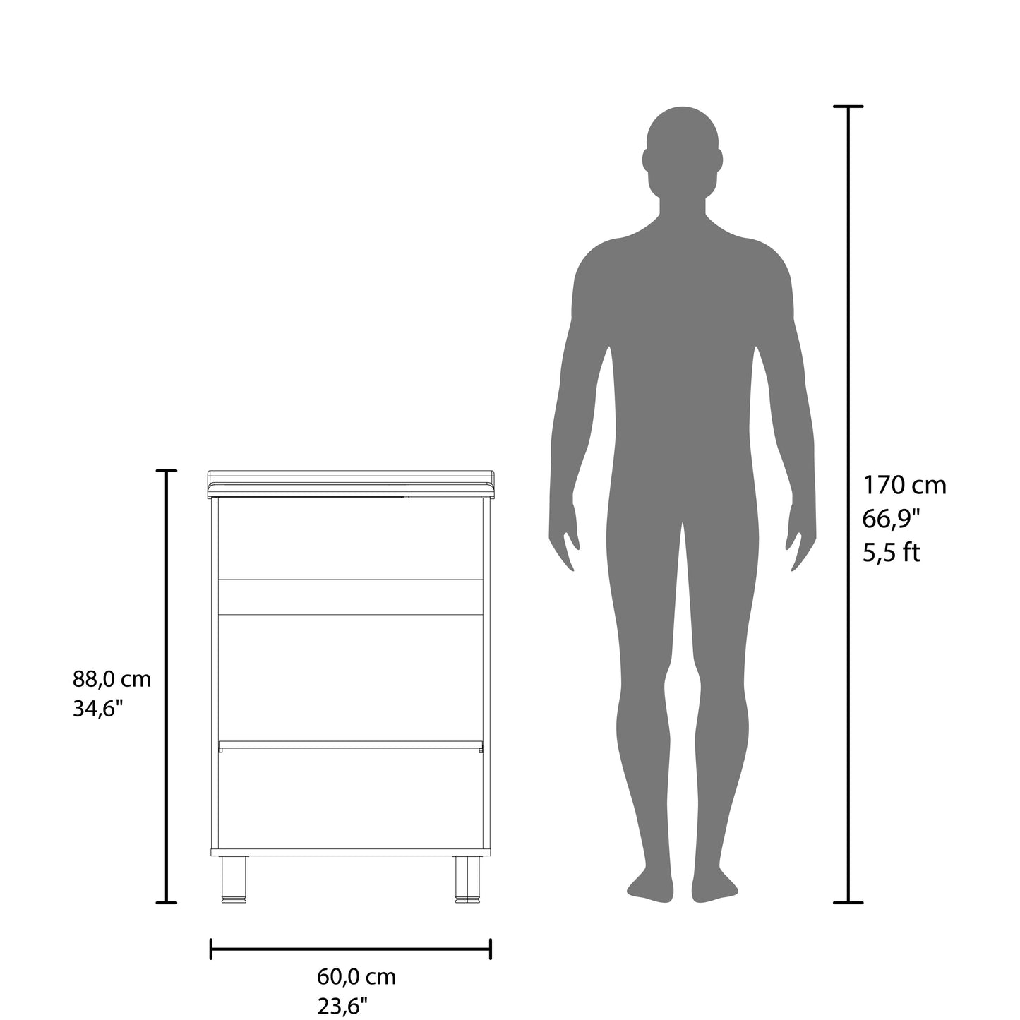 Demolotion Utility Sink Cabinet with Dual Compartments and Storage