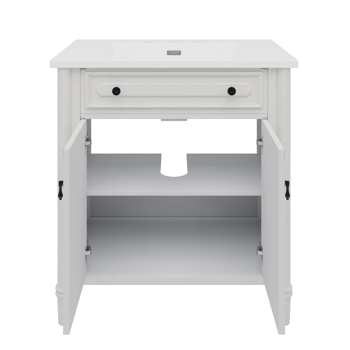 Vintage Bathroom Vanity With Sink, Rustic Cabinet With Soft Close Doors
