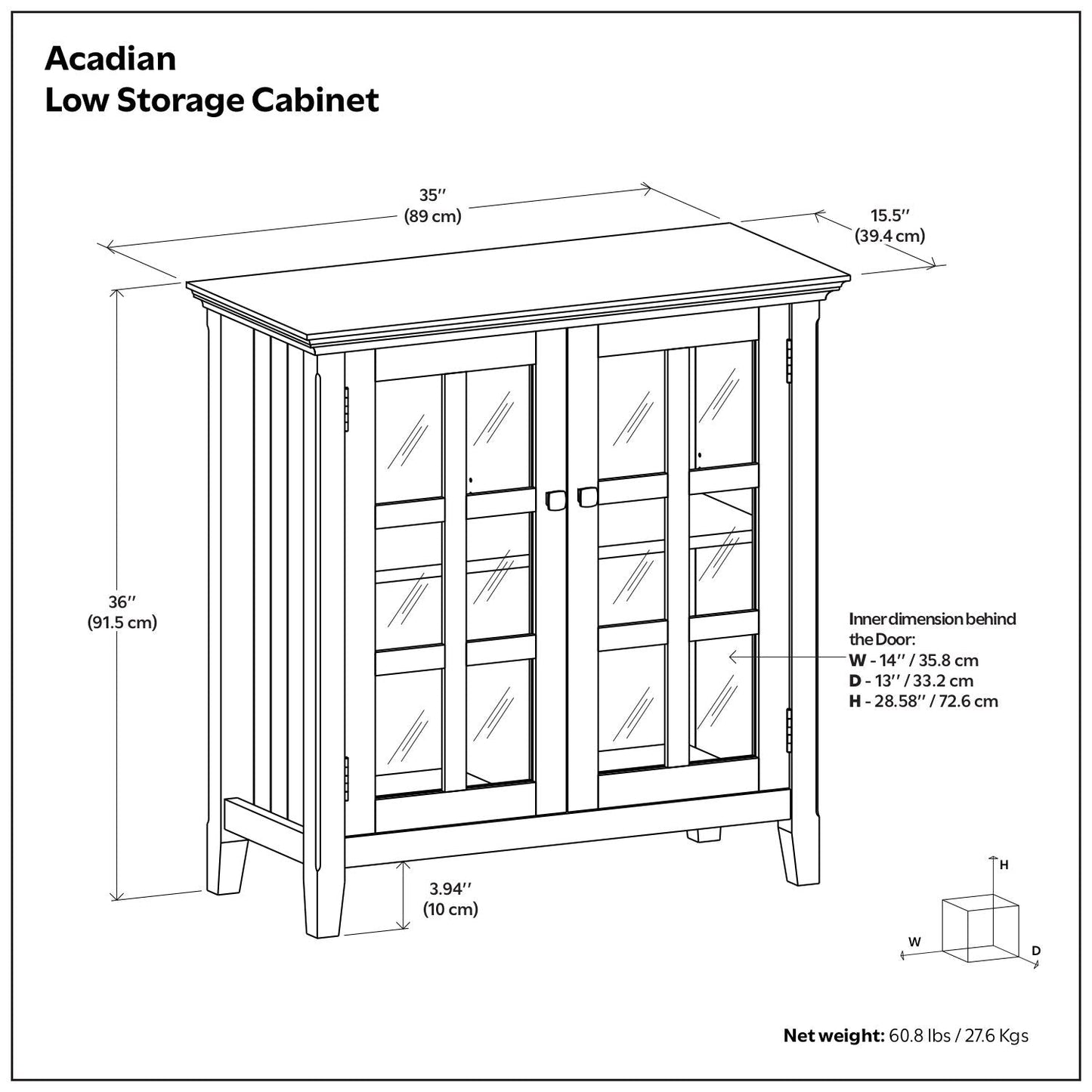 Acadian - Low Storage Cabinet - Brunette Brown