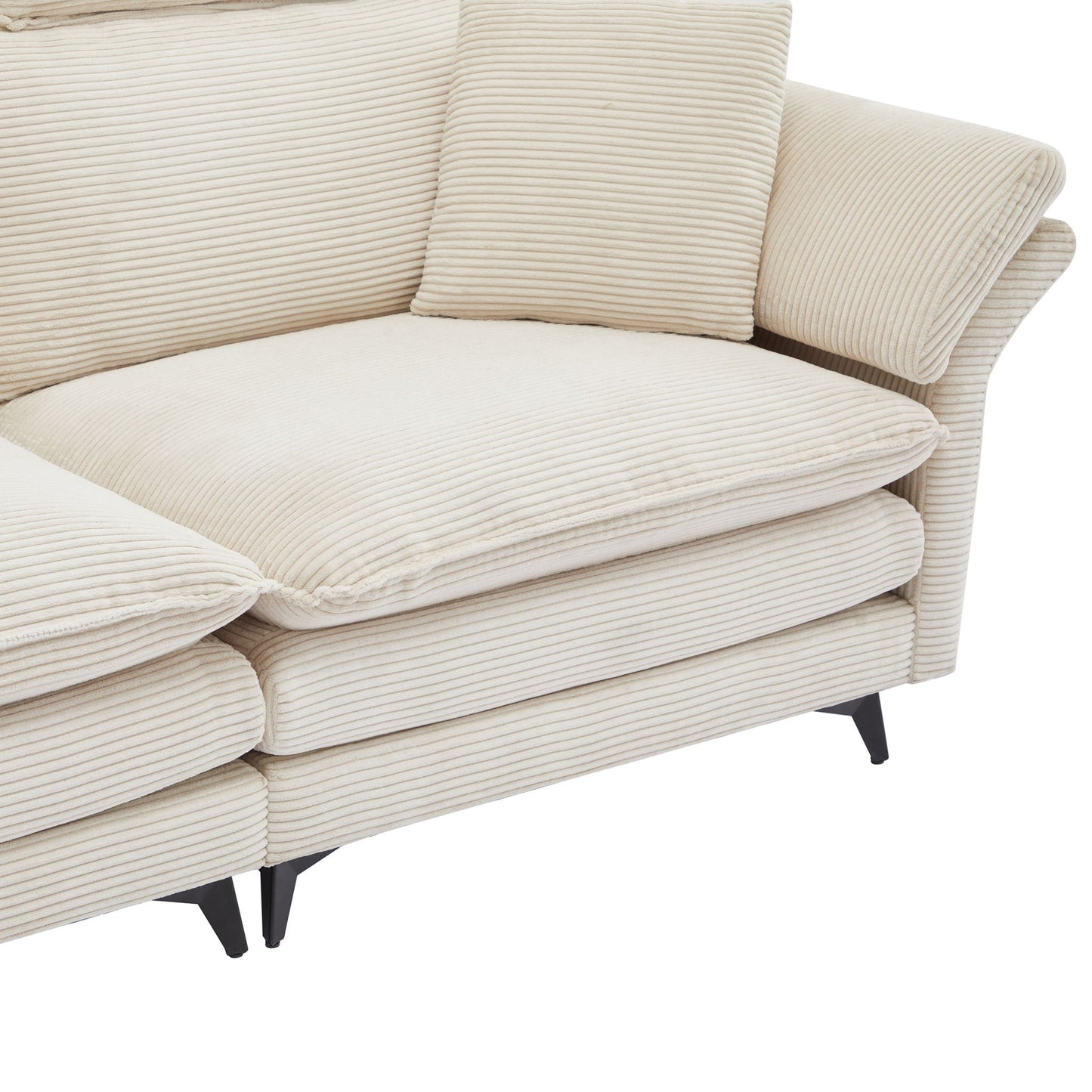 Modern Deep Seat Sectional Sofa With Ottoman