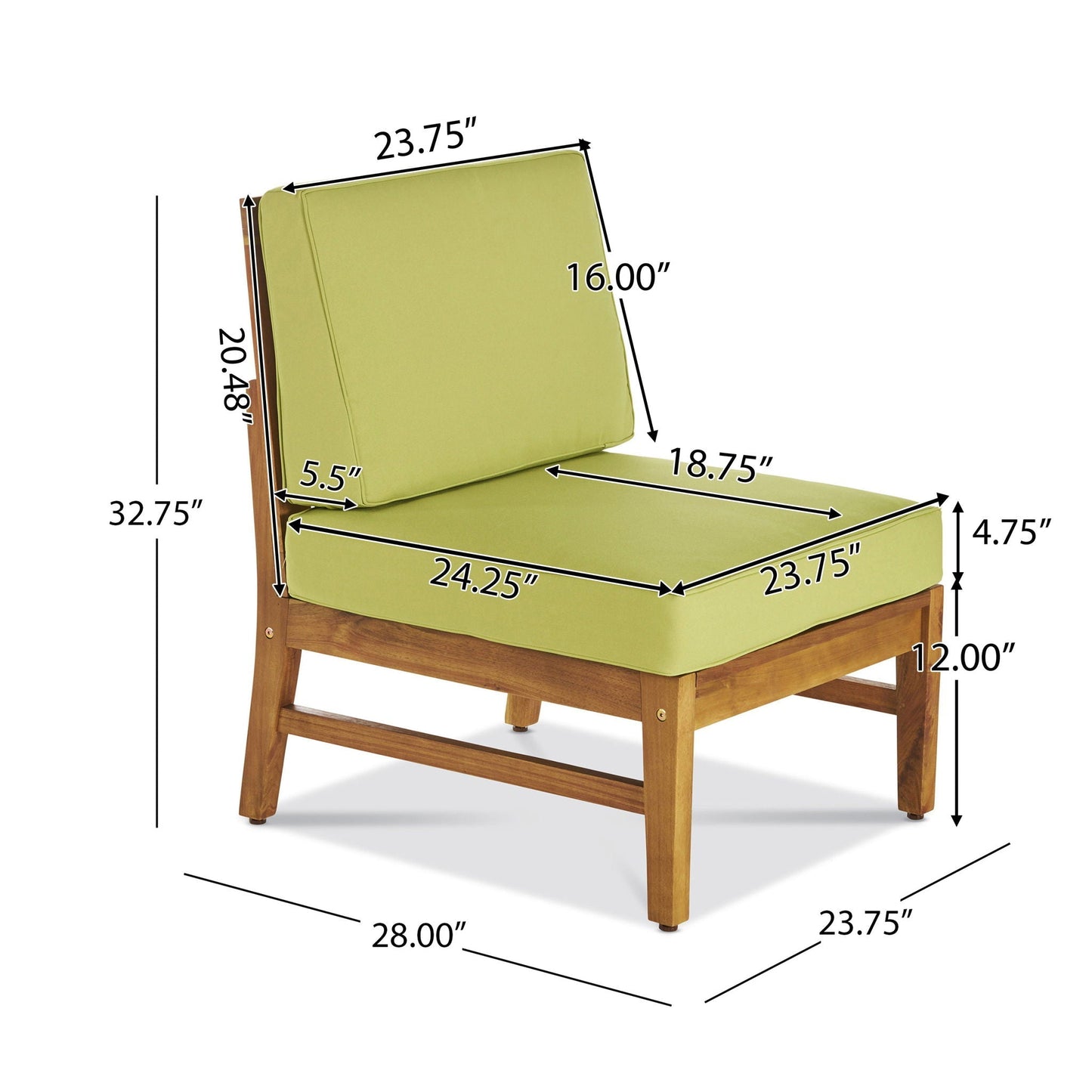 Perla Armless Chair
