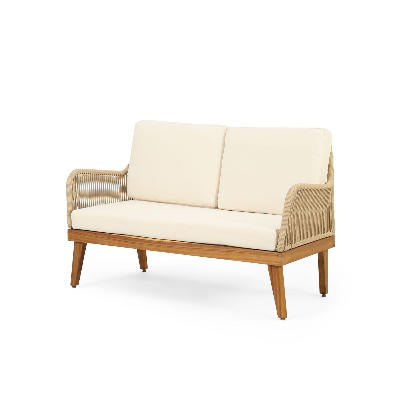 Hueber Outdoor And Rope 4 Seater Chat Set With Cushions - Teak