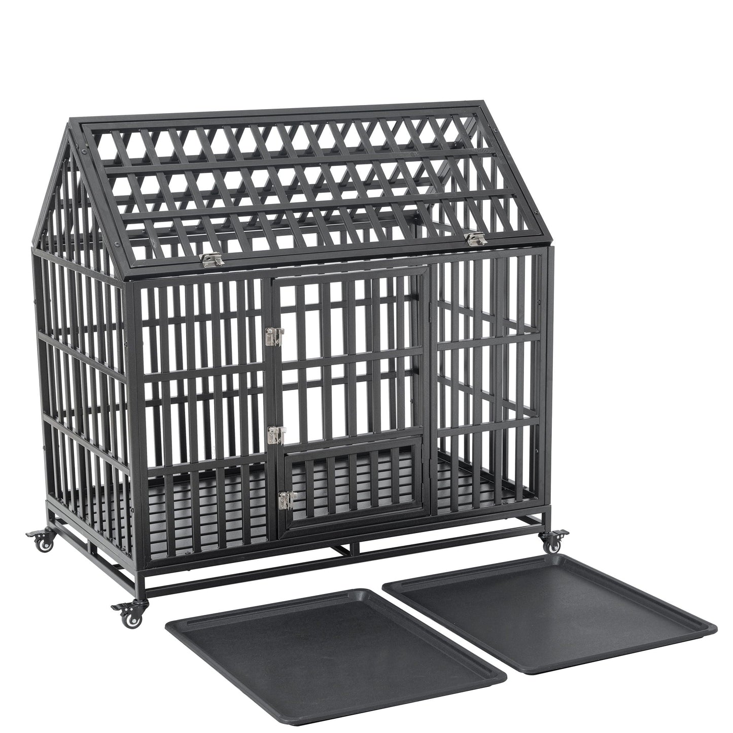 Heavy Duty Dog Crate Lockable Wheels