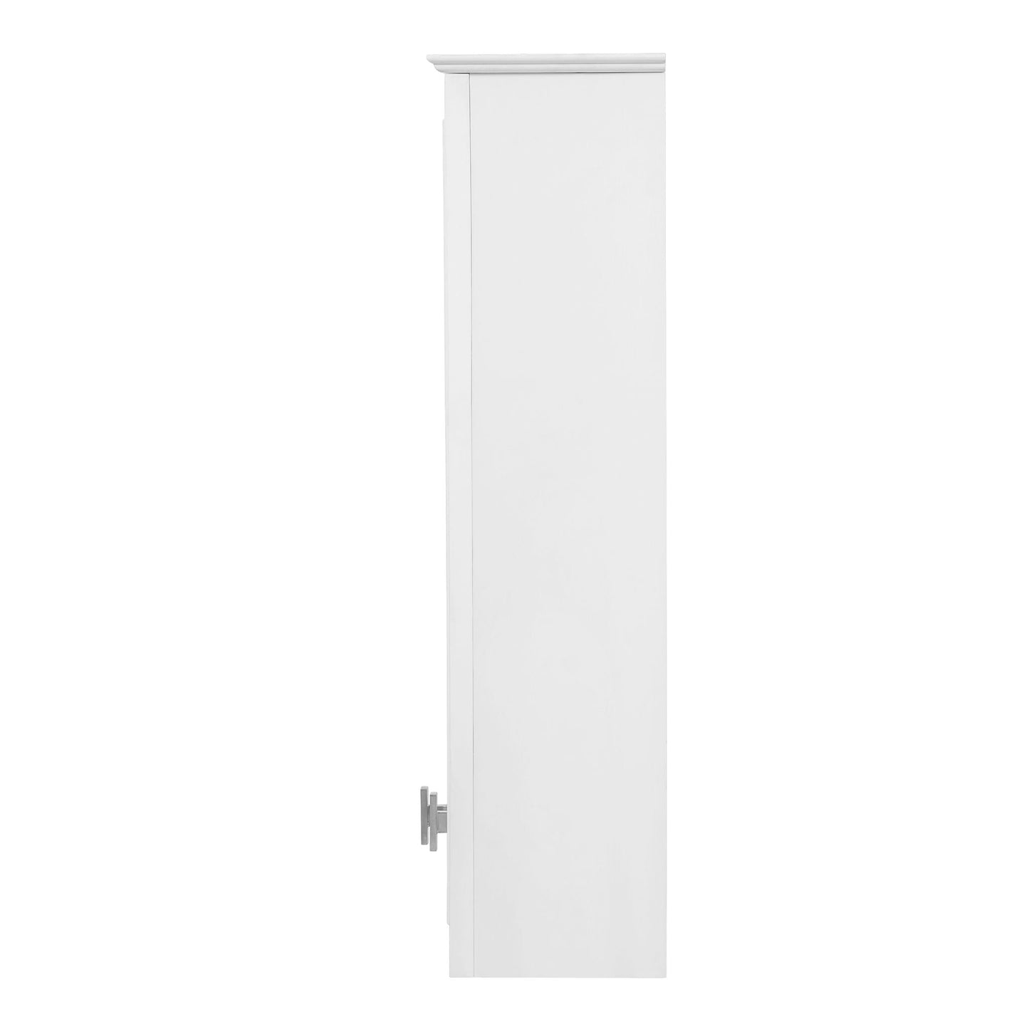 Wall Mounted Mirror Cabinet With 5 Adjustable Shelves, Rectangular Storage For Bathroom - White