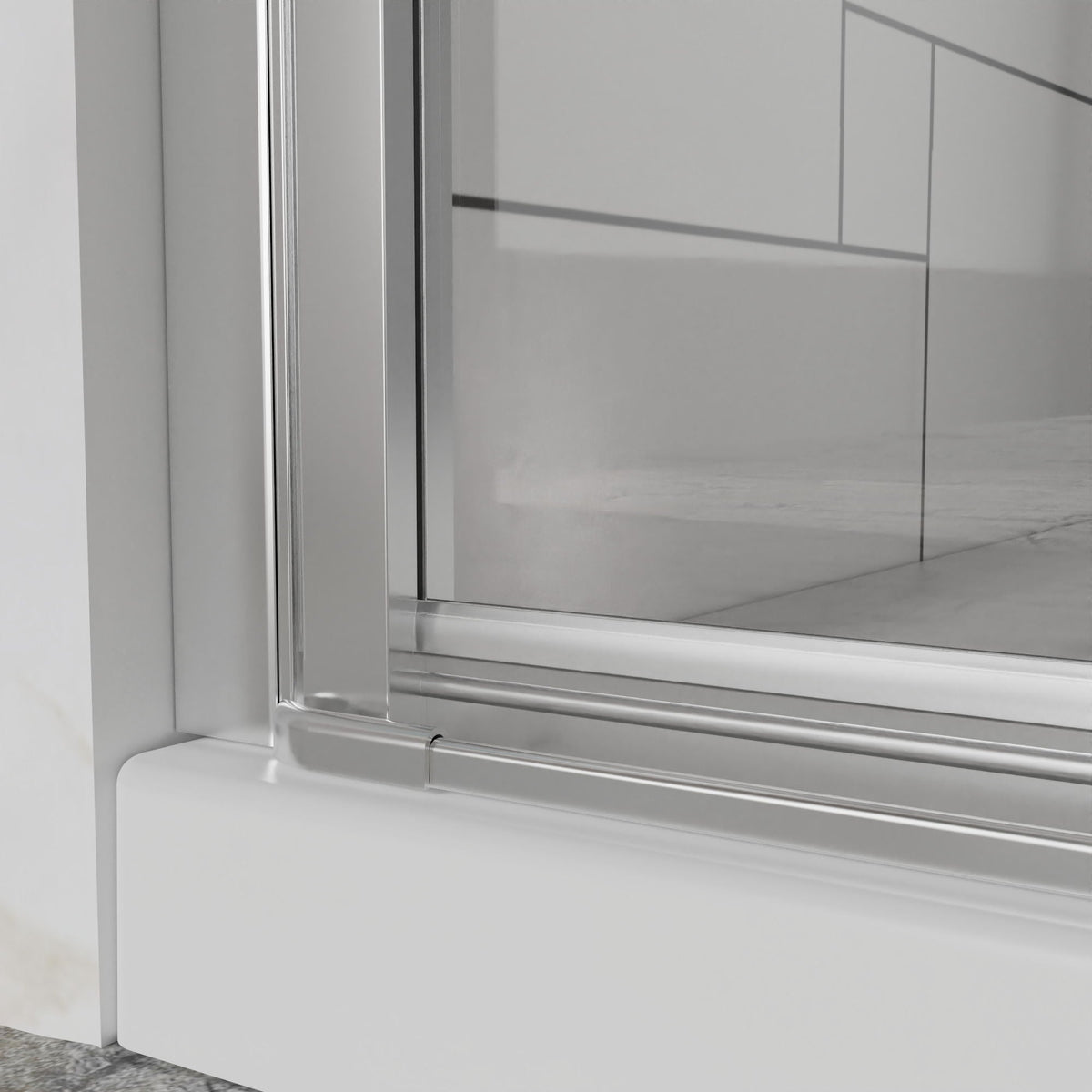 Bifold Frameless Shower Door With Tempered Clear Glass