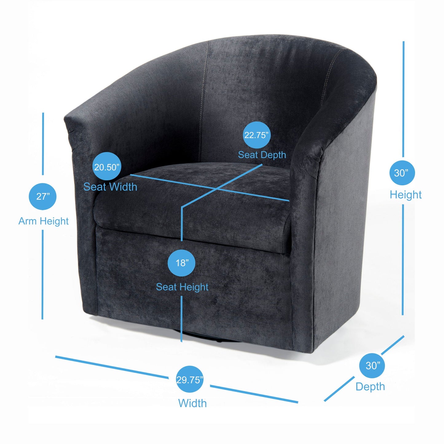 Eden - Swivel Chair With Upholstery And Hardwood Frame