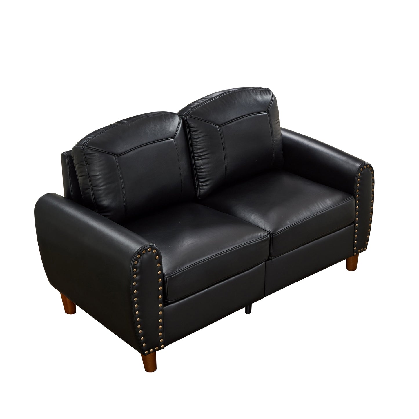 59" Classic Living Room Sofa Loveseat Faux Leather Couch
