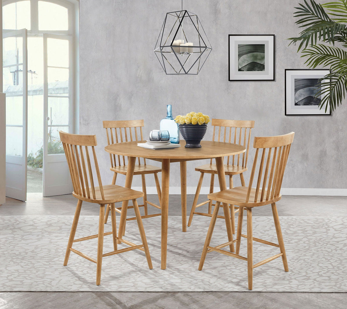 Andrews 48-inch Round Counter Height Dining Table Light Ash