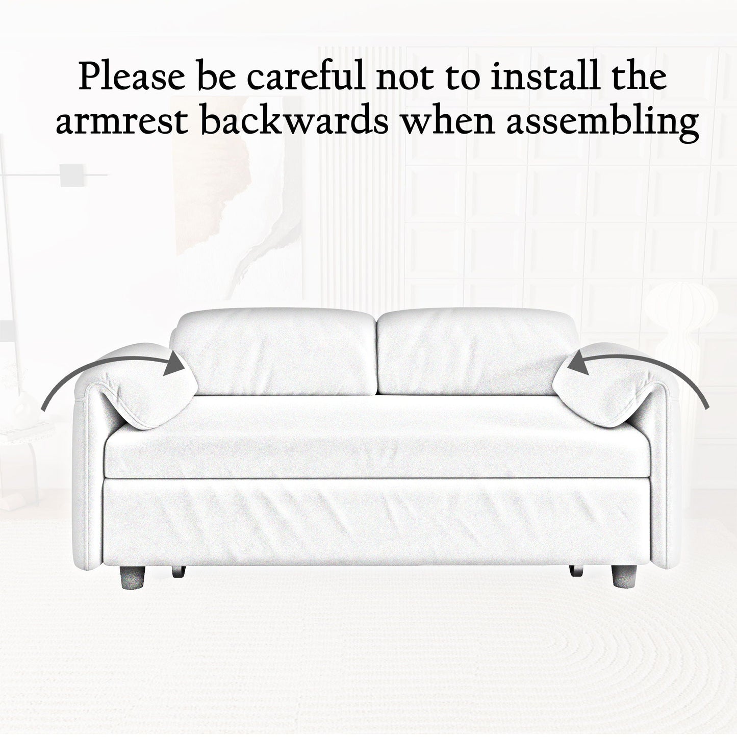 Sofa, Dual Purpose Lounge With Retractable Queen Size Bed