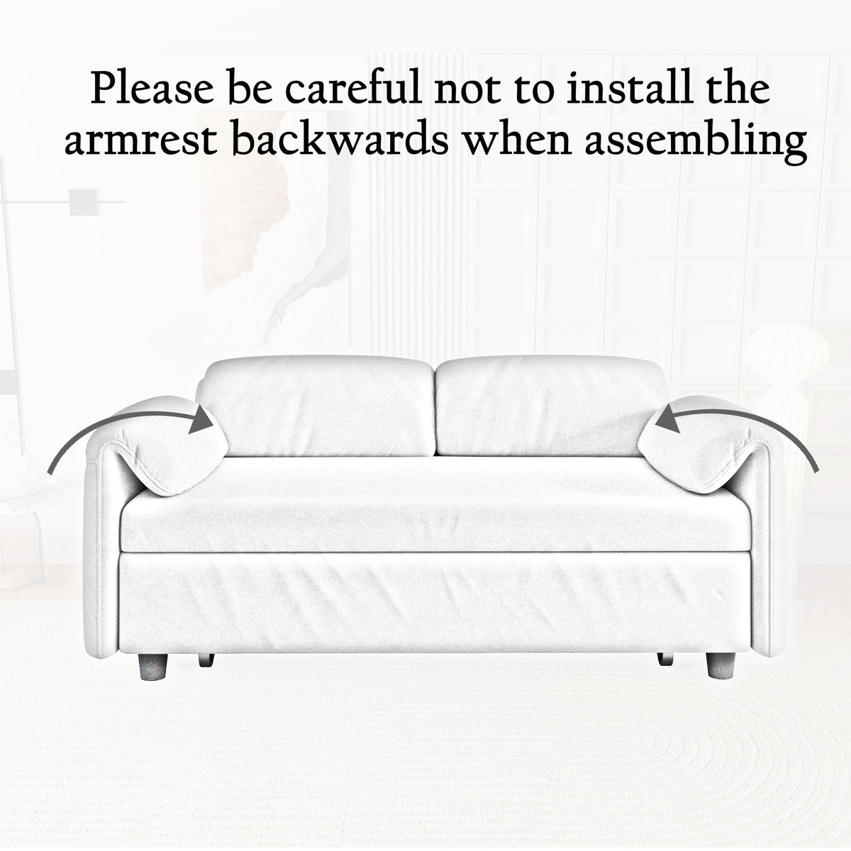 Sofa, Dual Purpose Lounge With Retractable Queen Size Bed