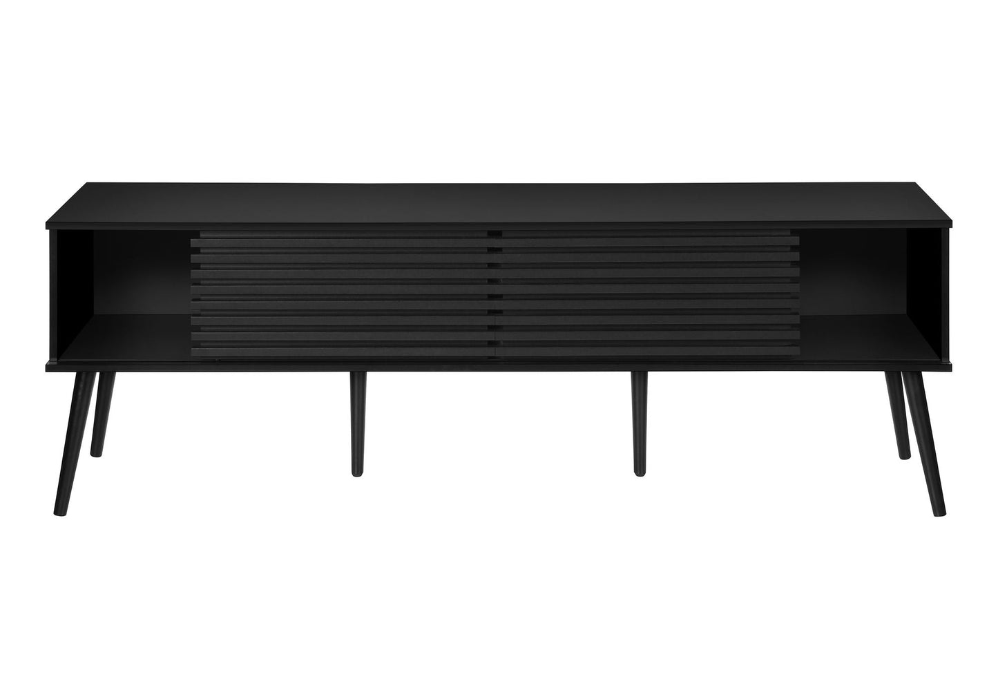 Contemporary 72-Inch Black TV Stand with Storage