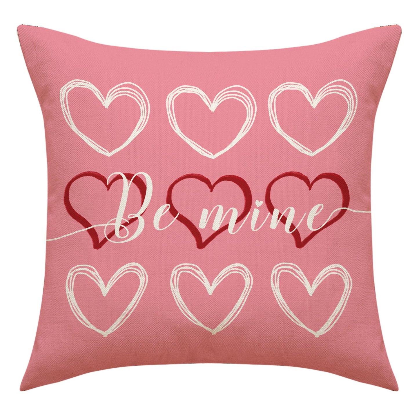 Love Heart Pillow Cover Valentine's Day Letter Printing Throw Pillowcase