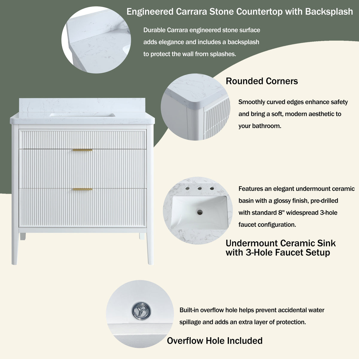 Fully Assembled 36'' Bathroom Vanity