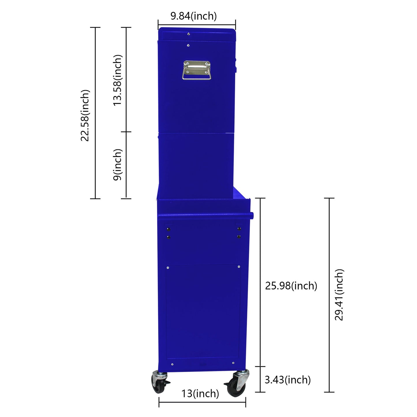 6 Drawer Lockable Tool Cabinet On Wheels With Detachable Toolbox