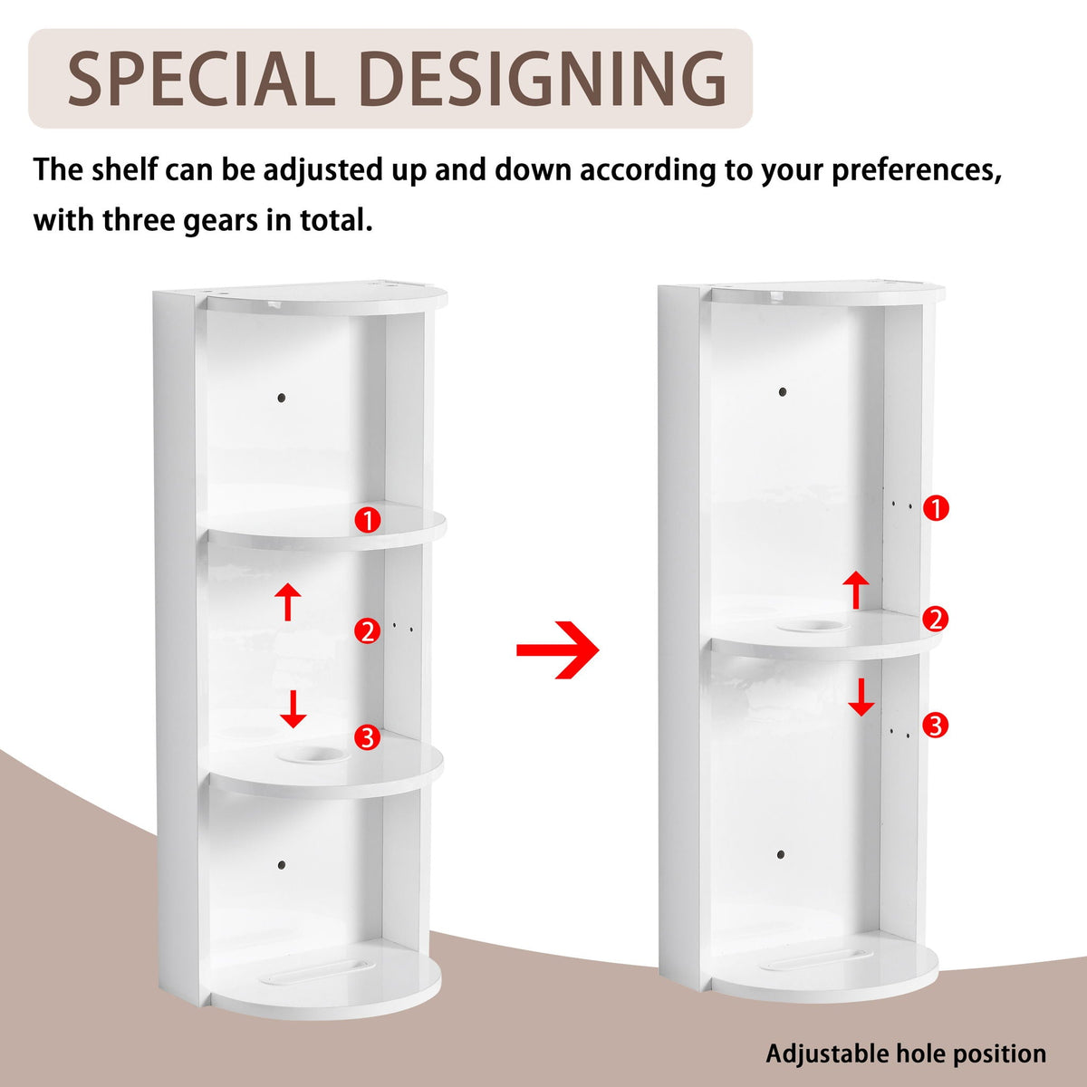 Bathroom Wall Mounted Storage Rack With Float Mounting Design