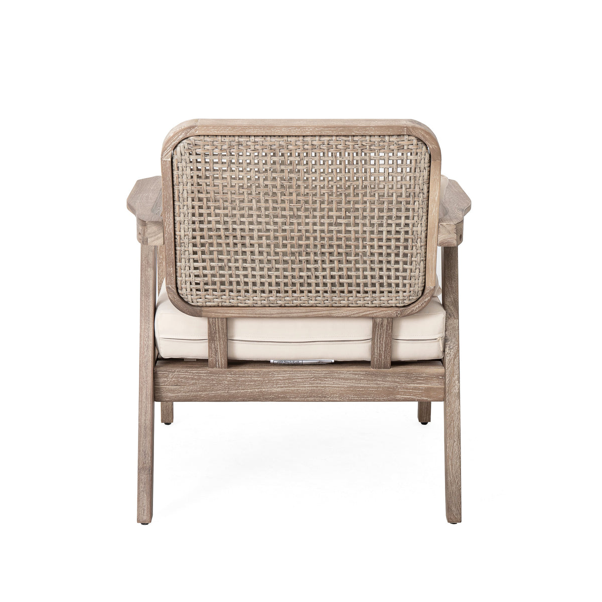 Set of 2 Outdoor Acacia Wood Patio Club Chairs with Waterproof Cushions