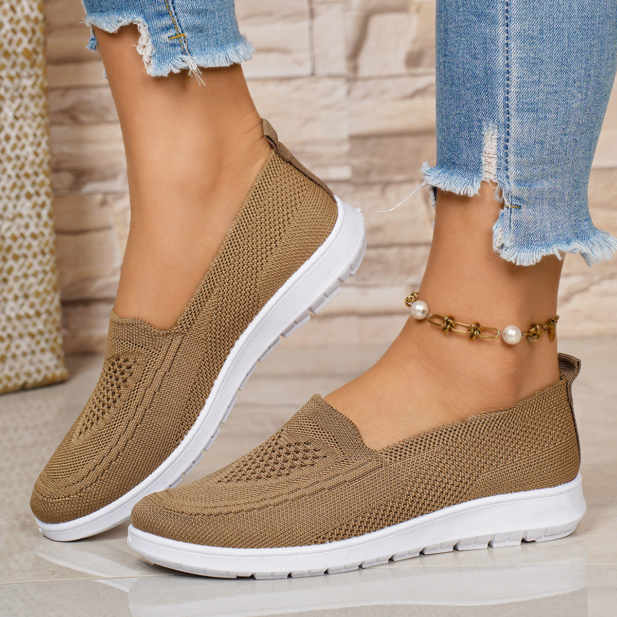 Flyknit Shoes Casual Loafers Foreign Trade Soft Soles