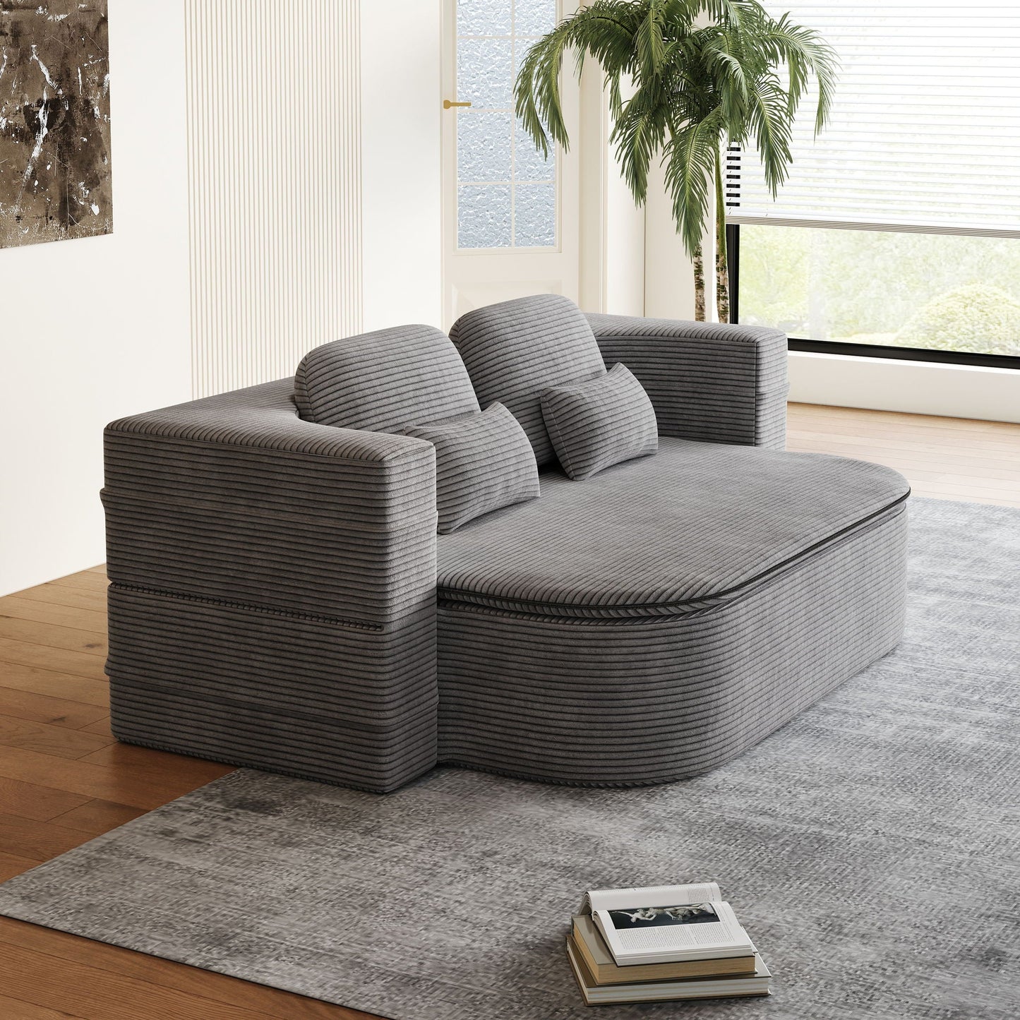 2 In 1 Foldable Sofa Bed With Multi Functional Blanket