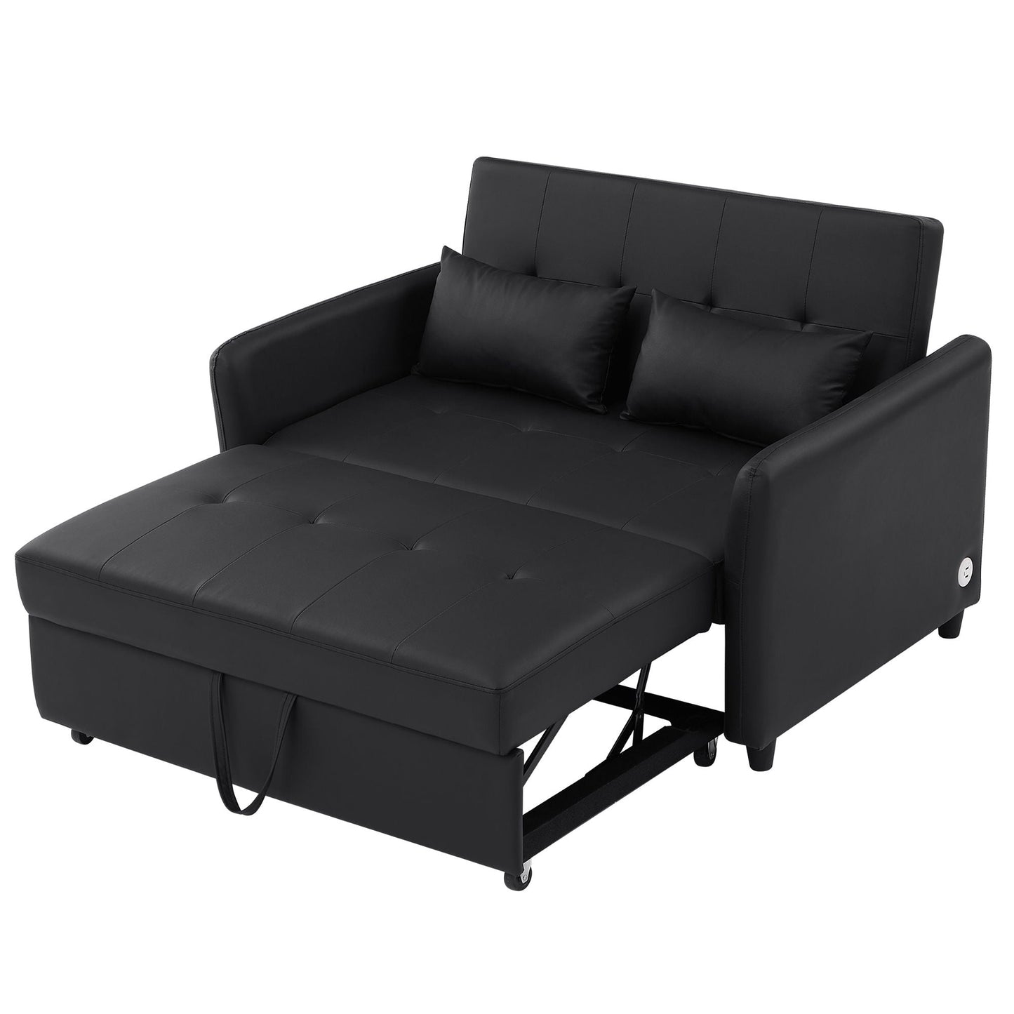 Convertible Sleeper Sofa Bed With 3 USB Ports