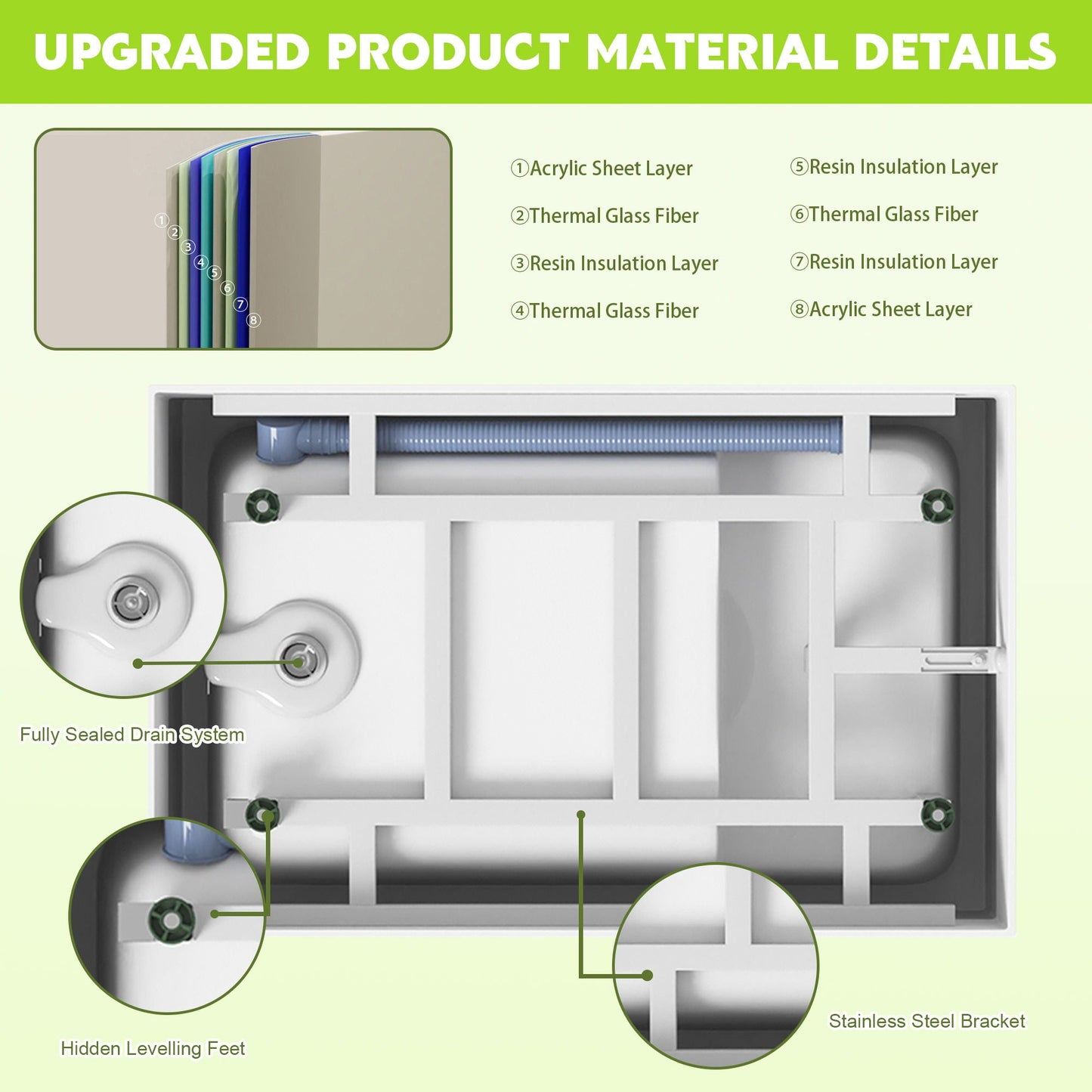 Freestanding Bathtub With Drain, Rectangular Shape