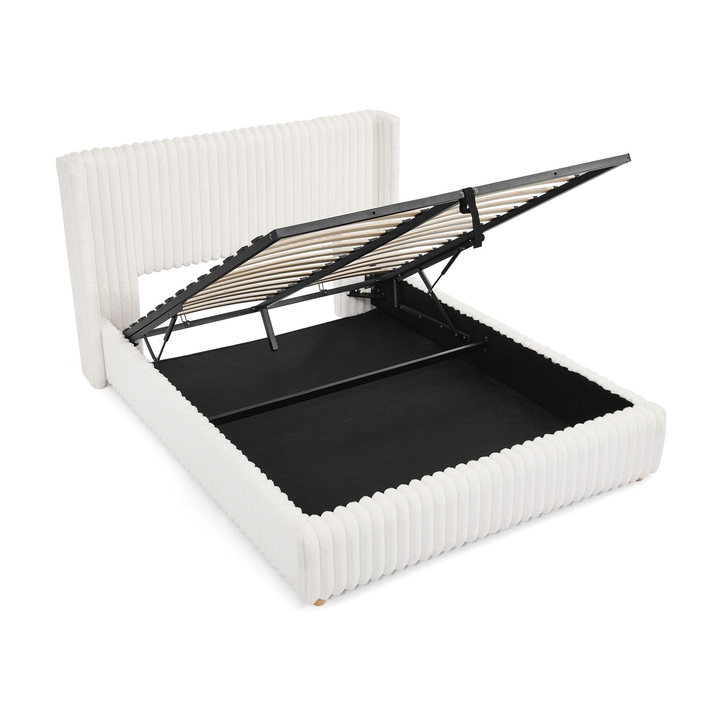Functional Vertical Striped Bed With Gas Lift Storage