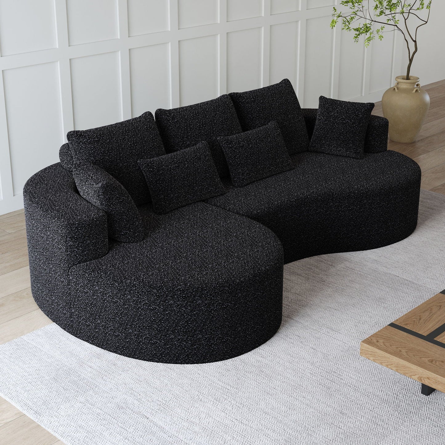 Curved Oversized Sectional Sofa With Extra Deep Seat
