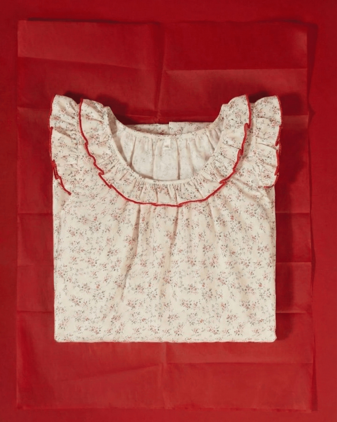 Floral Ruffle Lounge Pajamas Nightgown Dress / Beige