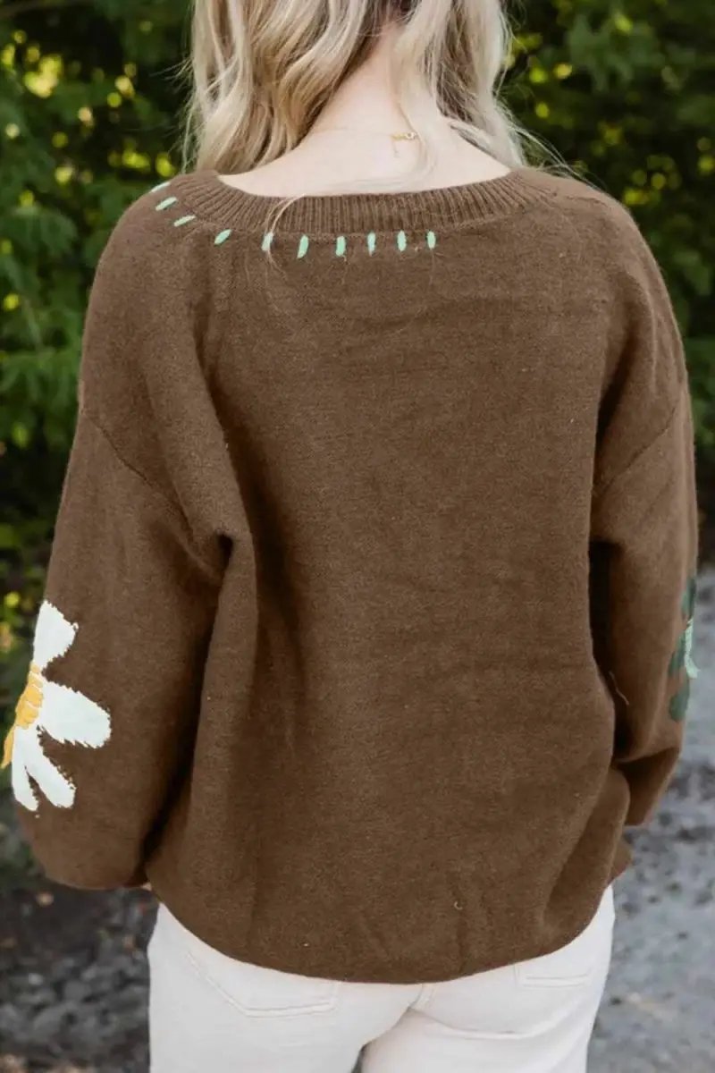 Women's V-Neck Knit Sweater | Trendsi Comfortable Fit