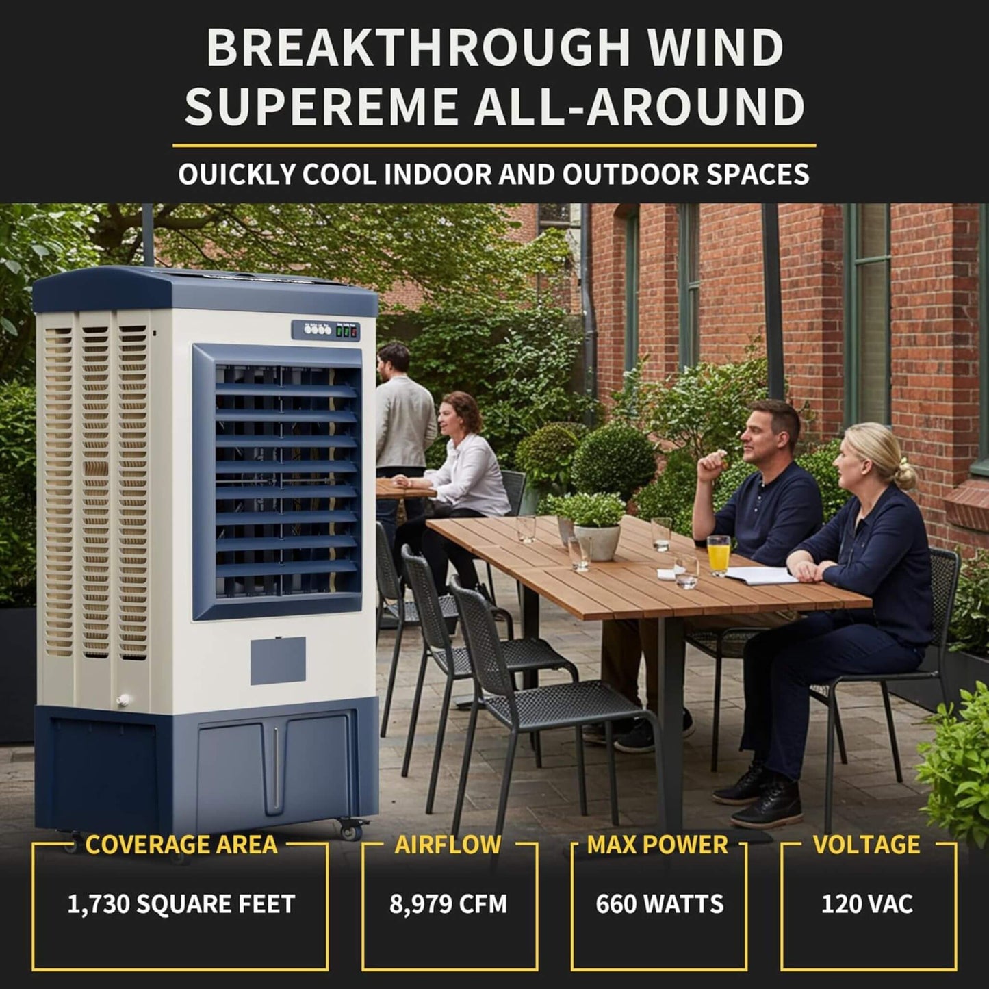 Heavy-Duty Industrial Outdoor Swamp Cooling Fan With Continuous Auto Fill (SAK94618)