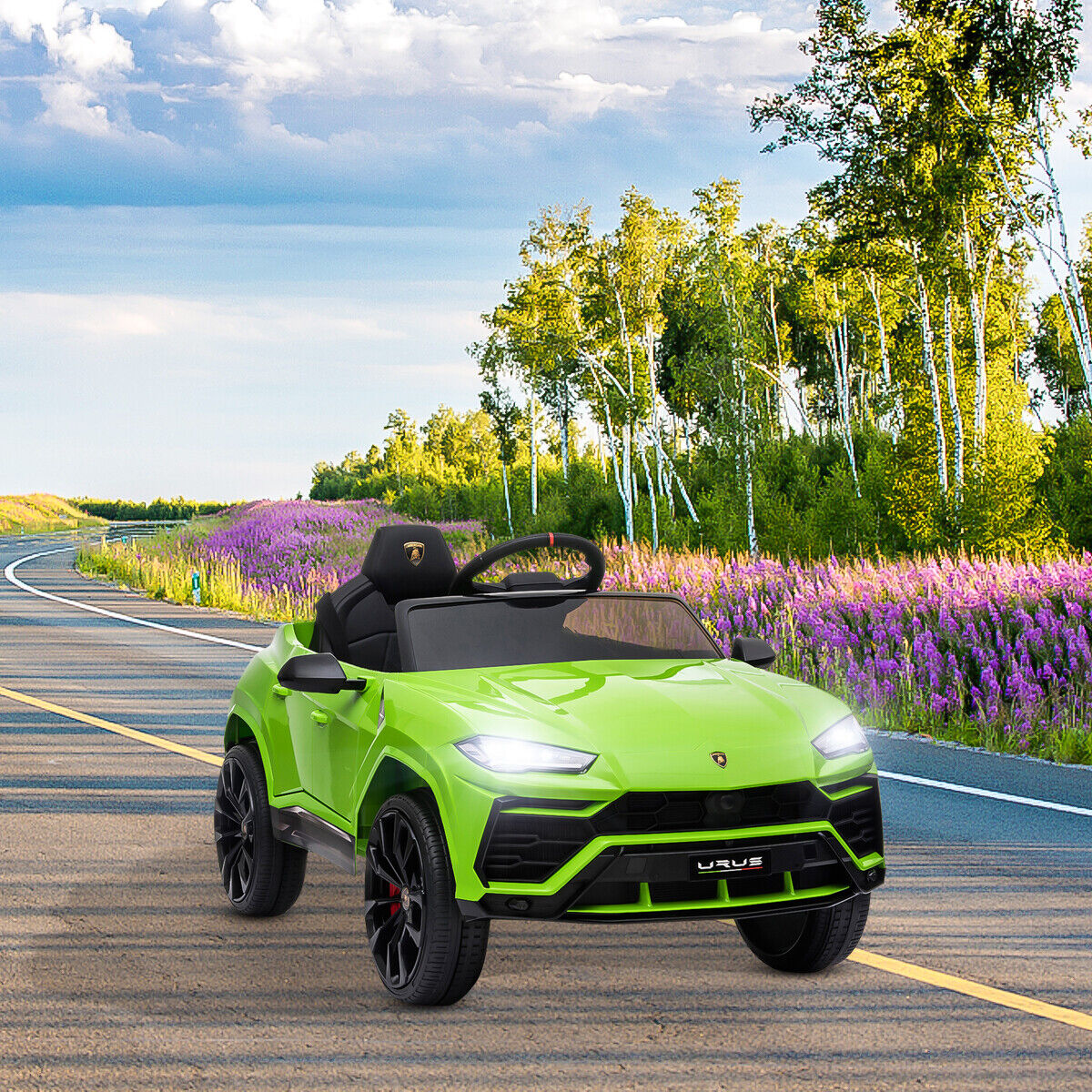 Kimbosmart 12V Lamborghini Licensed Electric Ride-On Car with Remote Control for Kids - Perfect Gift for Young Drivers