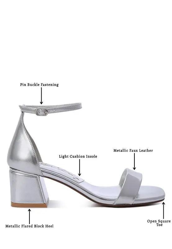 Block Heel Sandals Sandals - Metallic Block Heel - Elegant Occasion Footwear