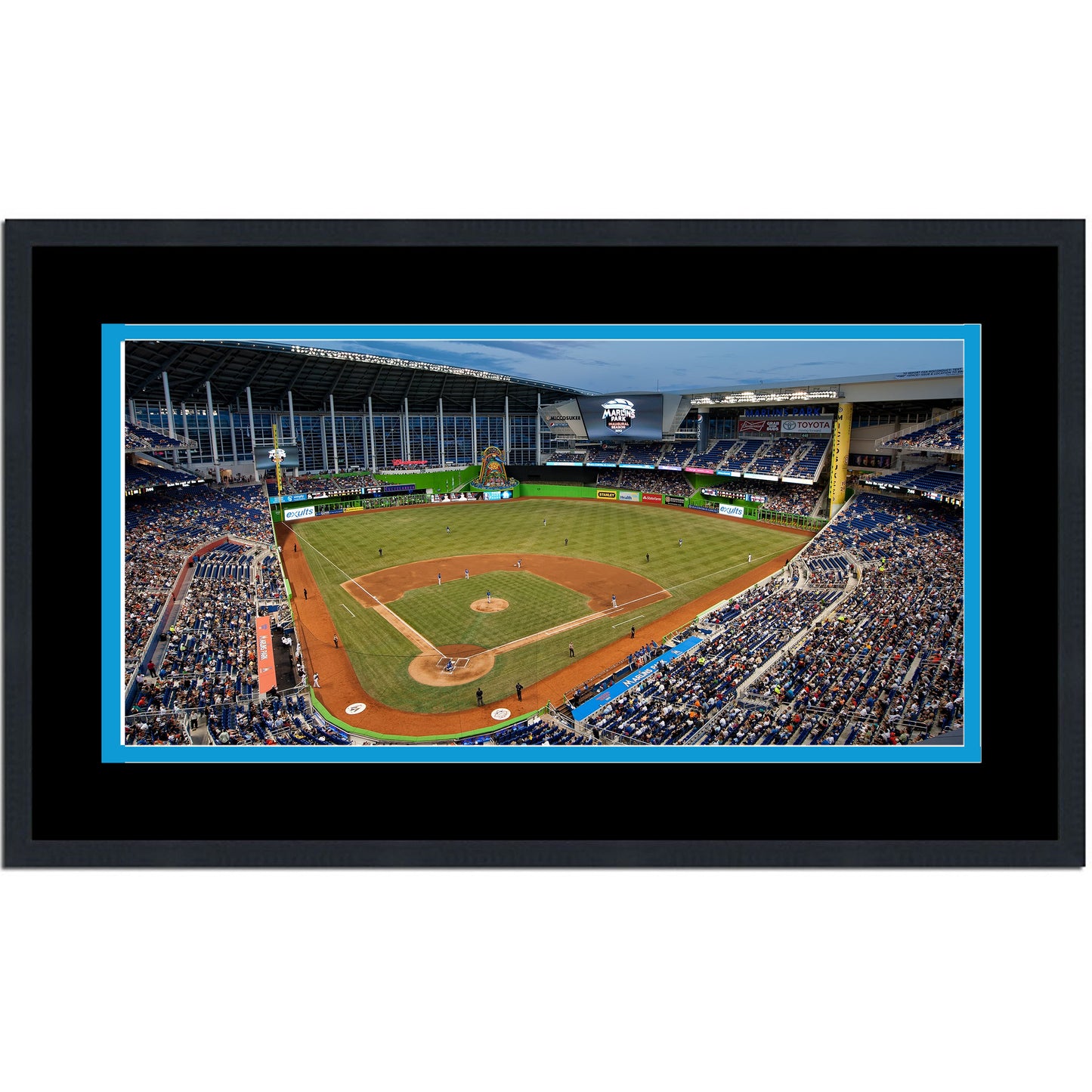 Framed LoanDepot Park Miami Marlins MLB 16x24 Baseball Photo Professionally Matted